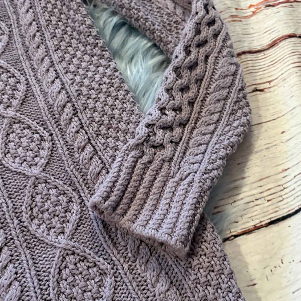 L.L. Bean Signature Light Purple Fisherman Tunic Sweater sz S - Picture 4 of 9